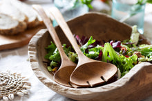 Load image into Gallery viewer, Wooden Salad Spoons Pair Teak Salad Servers