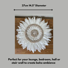Load image into Gallery viewer, Target Feather and Shell Wall Art | White JuJu Wall Decor
