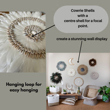 Load image into Gallery viewer, Target Feather and Shell Wall Art | White JuJu Wall Decor