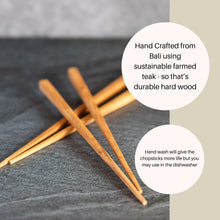 Load image into Gallery viewer, Wooden Chopsticks Teak Chopsticks Chopsticks for Asian Food Gift for Foodie