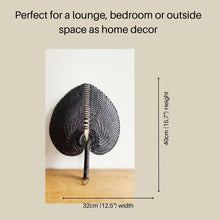 Load image into Gallery viewer, Bamboo Handwoven Fan Black