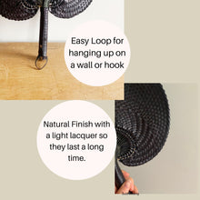 Load image into Gallery viewer, Bamboo Handwoven Fan Black