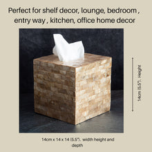 Load image into Gallery viewer, Gold Shell Tissue Box Cover Cube