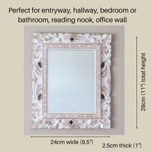 Load image into Gallery viewer, Wooden Rectangle Mirror Hand carved Frame