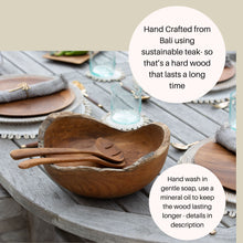 Load image into Gallery viewer, Large Rustic Wooden Bowl Teak