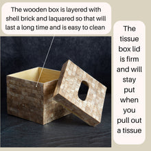 Load image into Gallery viewer, Gold Shell Tissue Box Cover Cube