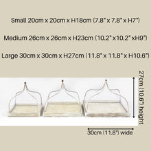 Load image into Gallery viewer, Set of 3 White Bamboo Food Covers with Trays - Plate Cover, Net Lids for Food Protection
