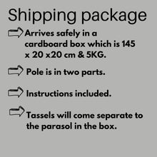 Load image into Gallery viewer, Garden Parasol Umbrella Boho Garden Accessories Ecru White Large Garden Umbrella Table shade for outdoors