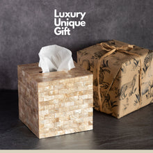 Load image into Gallery viewer, Gold Shell Tissue Box Cover Cube