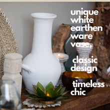 Load image into Gallery viewer, White Earthenware Greek Vase with Handles Urn Pot Vase for Flowers Stems Dried Flowers