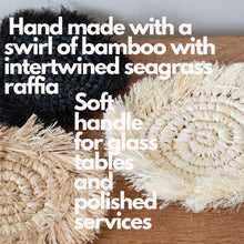 Load image into Gallery viewer, Raffia Fringe Coasters Small Round Table Mat for Cup Rustic Decor