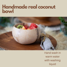 Load image into Gallery viewer, Set of 3 Natural Coconut Bowls | Eco-Friendly Handmade Tableware | Sustainable Boho Home Decor