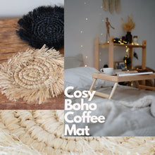Load image into Gallery viewer, Raffia Fringe Coasters Small Round Table Mat for Cup Rustic Decor