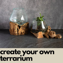 Load image into Gallery viewer, Melted Glass Bowl on a Rustic Wooden Stand