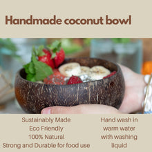 Load image into Gallery viewer, Handmade Coconut Shell Bowl Eco-Friendly Natural Decor