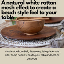 Load image into Gallery viewer, Rattan Round Mesh Placemat Natural White Placemat with Open Weave