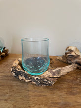 Load image into Gallery viewer, Molten Glass melted on a Teak Wooden Base