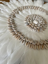 Load image into Gallery viewer, Target Feather and Shell Wall Art | White JuJu Wall Decor