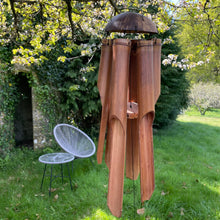 Load image into Gallery viewer, Handmade Large Bamboo Wind Chime 47cm – Natural Garden Decor for Soothing Outdoor Sounds
