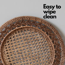Load image into Gallery viewer, Rattan Mesh Rim Charger Plate 32cm