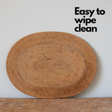Load image into Gallery viewer, Rattan Oval Honey Colour Place Mat Woven Placemat for Dining Table