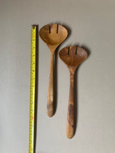 Load image into Gallery viewer, Wooden Salad Spoons Pair Teak Salad Servers