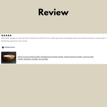 Load image into Gallery viewer, Soy Wax Coconut Shell Candle Sandalwood Scent and Vanilla Scent