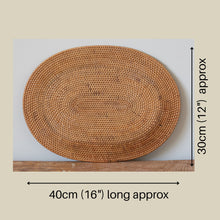 Load image into Gallery viewer, Rattan Oval Honey Colour Place Mat Woven Placemat for Dining Table