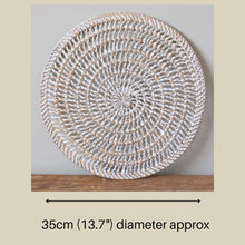 Load image into Gallery viewer, Rattan Round Mesh Placemat Natural White Placemat with Open Weave