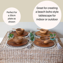 Load image into Gallery viewer, Rattan Round Mesh Placemat Natural White Placemat with Open Weave