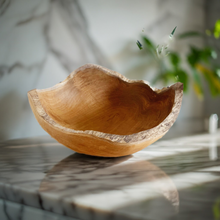 Load image into Gallery viewer, Large Rustic Wooden Bowl Teak