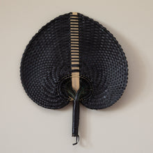 Load image into Gallery viewer, Bamboo Handwoven Fan Black