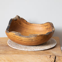 Load image into Gallery viewer, Large Rustic Wooden Bowl Teak