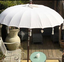 Load image into Gallery viewer, Garden Parasol Umbrella Boho Garden Accessories Ecru White Large Garden Umbrella Table shade for outdoors