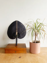Load image into Gallery viewer, Bamboo Handwoven Fan Black