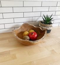 Load image into Gallery viewer, Large Rustic Wooden Bowl Teak