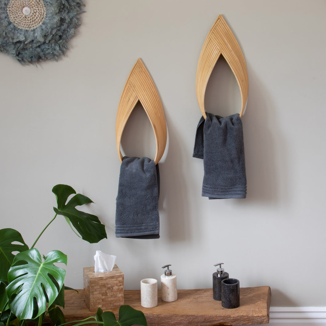 Wooden Towel Rail, Japandi Bamboo Towel Holder