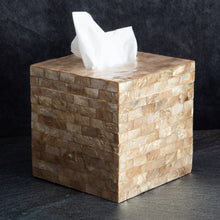 Load image into Gallery viewer, Gold Shell Tissue Box Cover Cube
