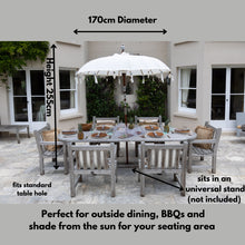 Load image into Gallery viewer, Garden Parasol Umbrella Boho Garden Accessories Ecru White Large Garden Umbrella Table shade for outdoors
