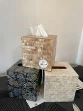 Load image into Gallery viewer, Gold Shell Tissue Box Cover Cube
