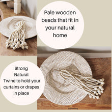 Load image into Gallery viewer, Wooden Beaded Garland Curtain Tieback
