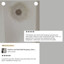 Load image into Gallery viewer, Feather and Shell Wall Art White JuJu Wall Decor
