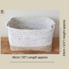 Load image into Gallery viewer, White Dip Rattan Storage Basket – Large Rectangle
