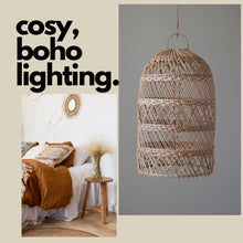 Load image into Gallery viewer, Long Rattan Pendant Light Shade
