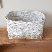 Load image into Gallery viewer, Handmade Bali wicker basket with rectangular handles
