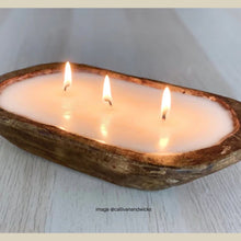 Load image into Gallery viewer, Wooden Dough Bowl Tray for Candle Table Scape 16 oz
