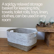 Load image into Gallery viewer, White Dip Rattan Storage Basket – Large Rectangle
