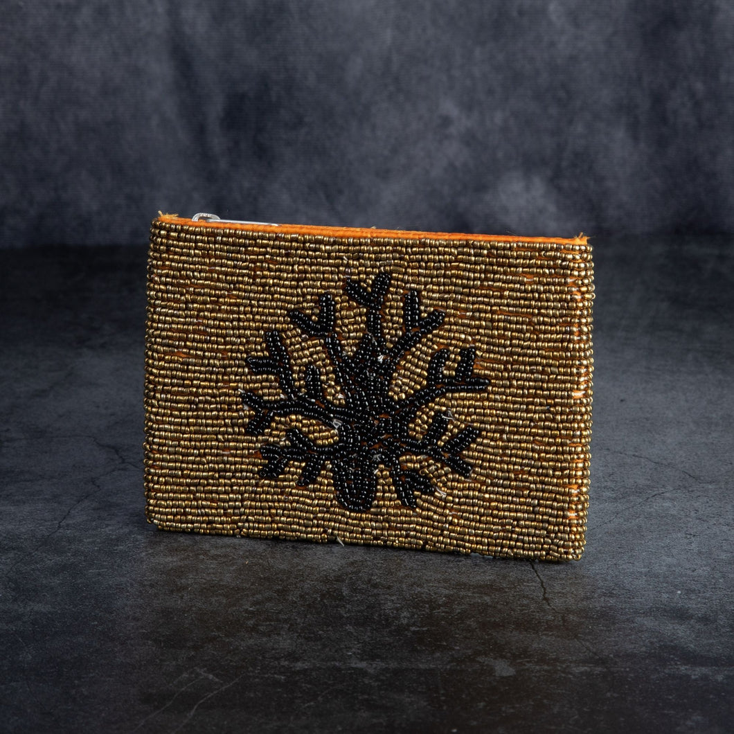Tree Design Beaded Purse Evening Clutch