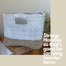 Load image into Gallery viewer, White Dip Rattan Storage Basket – Large Rectangle
