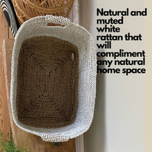 Load image into Gallery viewer, White Dip Rattan Storage Basket – Large Rectangle
